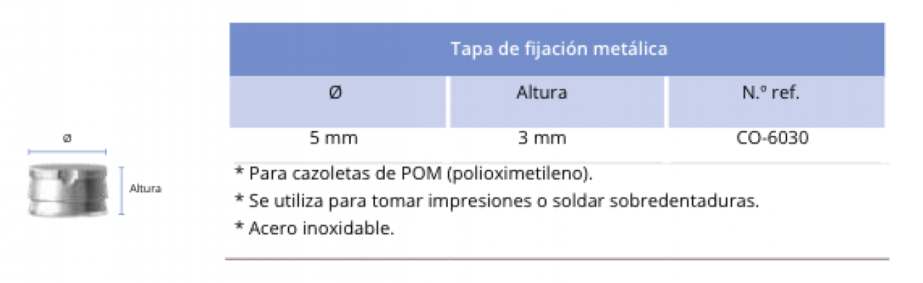 Tapa metalica